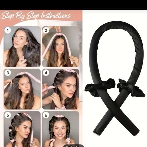 🍁 2/$30🍁 NWT Leopard print No-Heat Curling Kit Heatless Curls - Picture 3 of 14